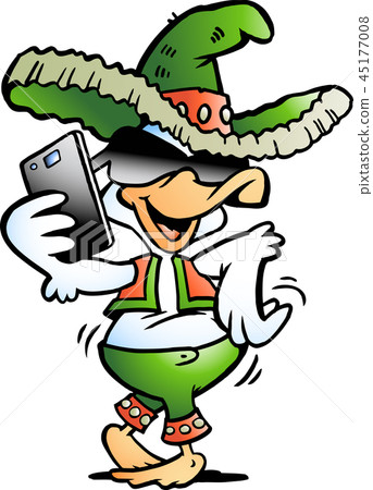 Happy Mexican Duck talking in Smartphone 45177008