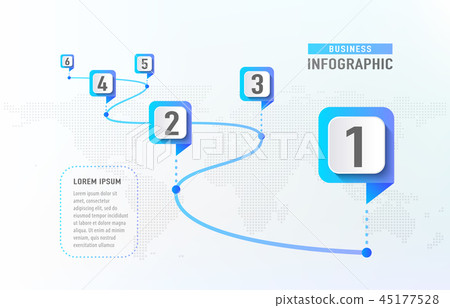 Timeline infographic 6 milestone like a road. Business concept infographic template. Vector Timeline infographic 6 milestone like a road. Business concept infographic template. Vector 45177528