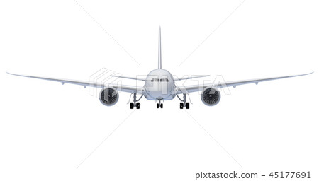 Commercial jet plane. 3D render. Front view 45177691