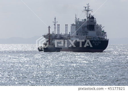 Cargo ship leaving Oiketa City Miike Port, Cargo ship leaving Oiketa City Miike Port, 45177821