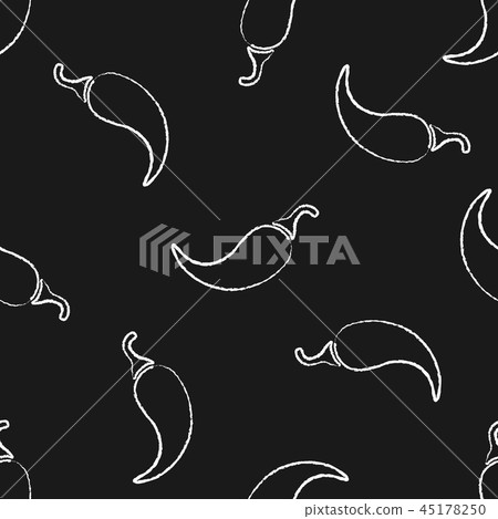 Fresh chilli vegetable chalked seamless pattern - Stock Illustration ...