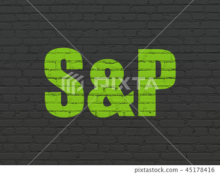 Stock market indexes concept: S&P on wall background Stock market indexes concept: S&P on wall background 45178416