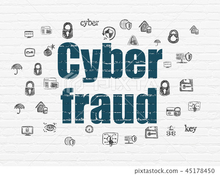 Security concept: Cyber Fraud on wall background Security concept: Cyber Fraud on wall background 45178450
