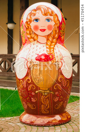 huge nesting doll matryoshka on the territory of the exhibition complex huge nesting doll matryoshka on the territory of the exhibition complex 45178454