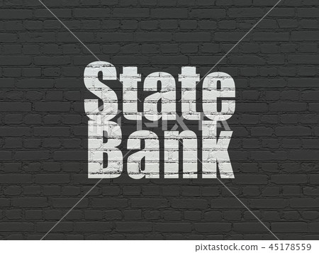 Banking concept: State Bank on wall background 45178559