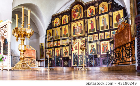 Orthodox iconostasis inside the Church 45180249