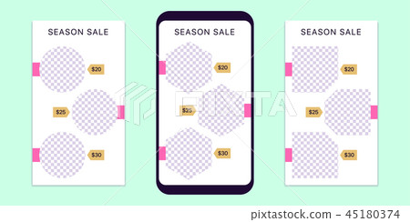 Story template for social media network. Editable 45180374