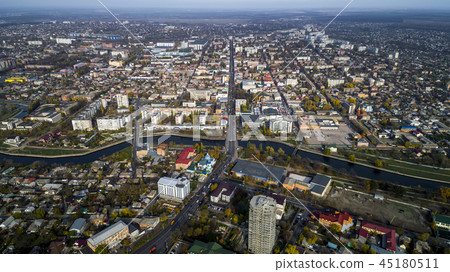 Aerial view of cityscape in Kropivnitskiy. Former name Kirovograd. 45180511
