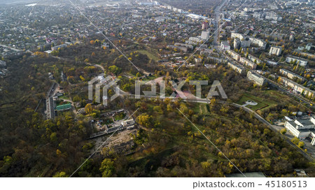 Aerial view of cityscape in Kropivnitskiy. Former name Kirovograd. Aerial view of part of the Aerial view of cityscape in Kropivnitskiy. Former name Kirovograd. Aerial view of part of the 45180513