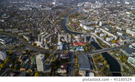Aerial view of cityscape in Kropivnitskiy. Former name Kirovograd. 45180524