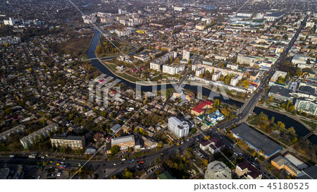 Aerial view of cityscape in Kropivnitskiy. Former name Kirovograd. 45180525