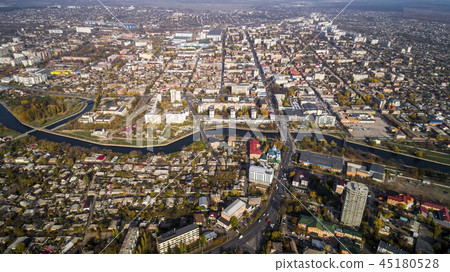 Aerial view of cityscape in Kropivnitskiy. Former name Kirovograd. Aerial view of cityscape in Kropivnitskiy. Former name Kirovograd. 45180528