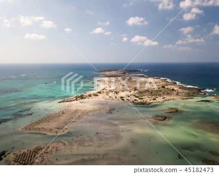 Aerial photo of Caribbean like beach with turquoise water 45182473