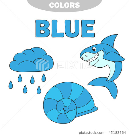 Illustration of isolated color blue group vector. Learn the color. Education set Illustration of isolated color blue group vector. Learn the color. Education set 45182564