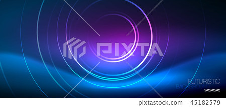 Neon glowing circles background Neon glowing circles background 45182579