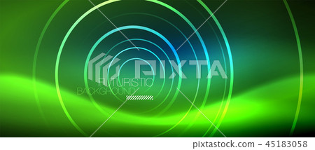 Neon glowing circles background Neon glowing circles background 45183058