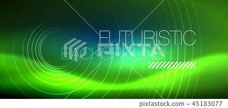 Neon glowing circles background 45183077