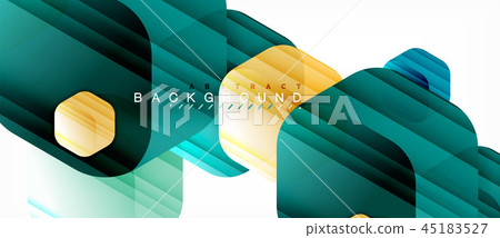 Glossy color hexagons modern composition background, shiny glass design 45183527