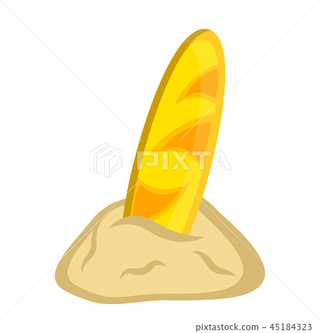 Isolated surfboard on sand icon 45184323