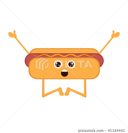 Isolated happy hot dog emote 45184442