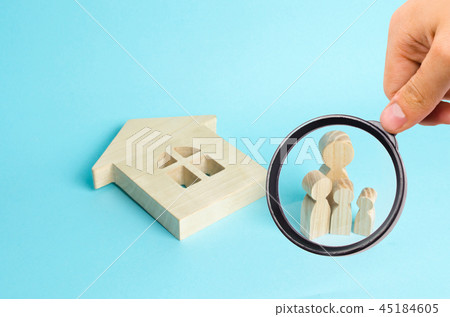 Magnifying glass is looking at the family 45184605