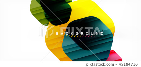 Glossy color hexagons modern composition background, shiny glass design 45184710