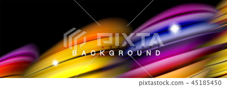 Background abstract design, flowing mixing liquid color waves on black Background abstract design, flowing mixing liquid color waves on black 45185450