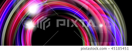 Mixing color waves on black, liquid flowing shapes Mixing color waves on black, liquid flowing shapes 45185451
