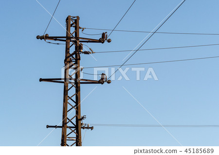 Electric column and wires of high voltage 45185689