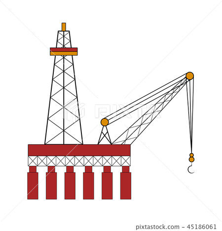 Isolated colored oil platform Isolated colored oil platform 45186061