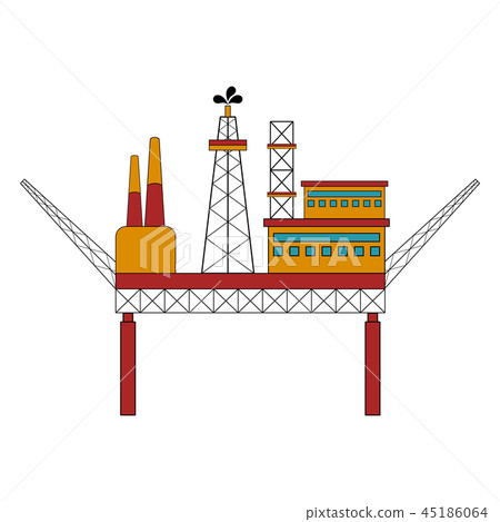 Isolated colored oil platform Isolated colored oil platform 45186064