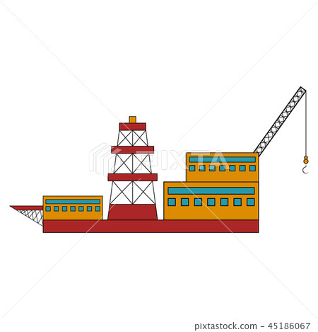 Isolated colored oil platform Isolated colored oil platform 45186067