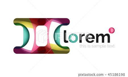 Abstract geometric design logo made of flowing elements Abstract geometric design logo made of flowing elements 45186198