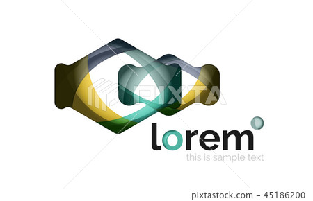 Abstract geometric design logo made of flowing elements Abstract geometric design logo made of flowing elements 45186200