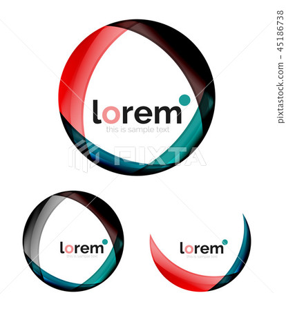 Set of geometric convergence vector icons 45186738