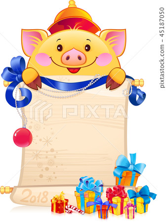 Yellow Earthy Pig is a Symbol of the New 2019 Year Yellow Earthy Pig is a Symbol of the New 2019 Year 45187050