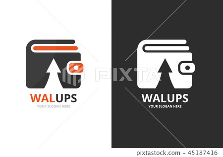 Vector wallet and arrow up logo combination. Purse and growth symbol or icon. Unique finance and Vector wallet and arrow up logo combination. Purse and growth symbol or icon. Unique finance and 45187416