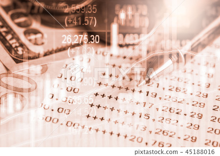 Stock market or forex trading graph and candlestic 45188016