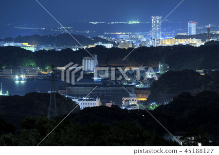 Takatori mountain park [Yokosuka City] [Summer] Night view of Yokosuka Central area 45188127