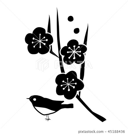 Vector plum small bird new year icon Vector plum small bird new year icon 45188436