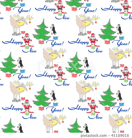 seamless pattern santa,elk,christmas,gifts newyear seamless pattern santa,elk,christmas,gifts newyear 45189018