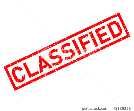 classified red rubber stamp on white background.  45189256