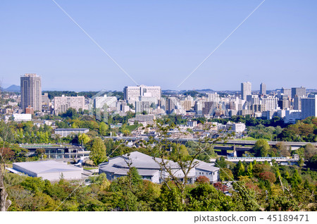 Sendai, the city of Sendai, a city with a view from the Aoba Castle Park in autumn Sendai, the city of Sendai, a city with a view from the Aoba Castle Park in autumn 45189471