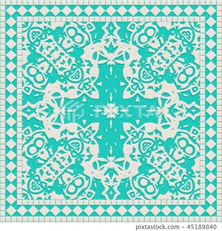 Colorful and delicate Mediterranean ceramic tiles closeup material texture background, top view (seamless connection, high resolution 3D CG rendering ∕ coloring illustration) Colorful and delicate Mediterranean ceramic tiles closeup material texture background, top view (seamless connection, high resolution 3D CG rendering ∕ coloring illustration) 45189840
