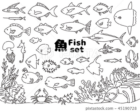 Fish icon set 45190728