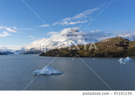View of Grey Lake at Torres del Paine National Park in Chile 45191239