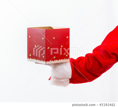 Santa opening a gift box 45191482