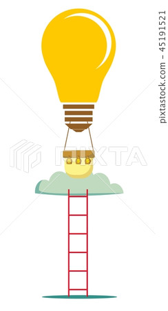 idea balloon with a ladder isolated on white idea balloon with a ladder isolated on white 45191521