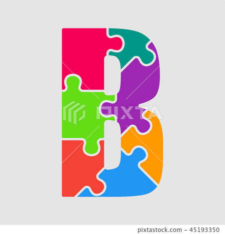 Vector Puzzle Jigsaw Letter - B. Puzzle Pieces. - Stock Illustration ...