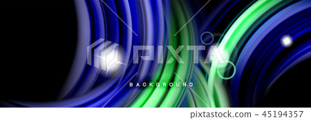 Background abstract design, flowing mixing liquid color waves on black Background abstract design, flowing mixing liquid color waves on black 45194357